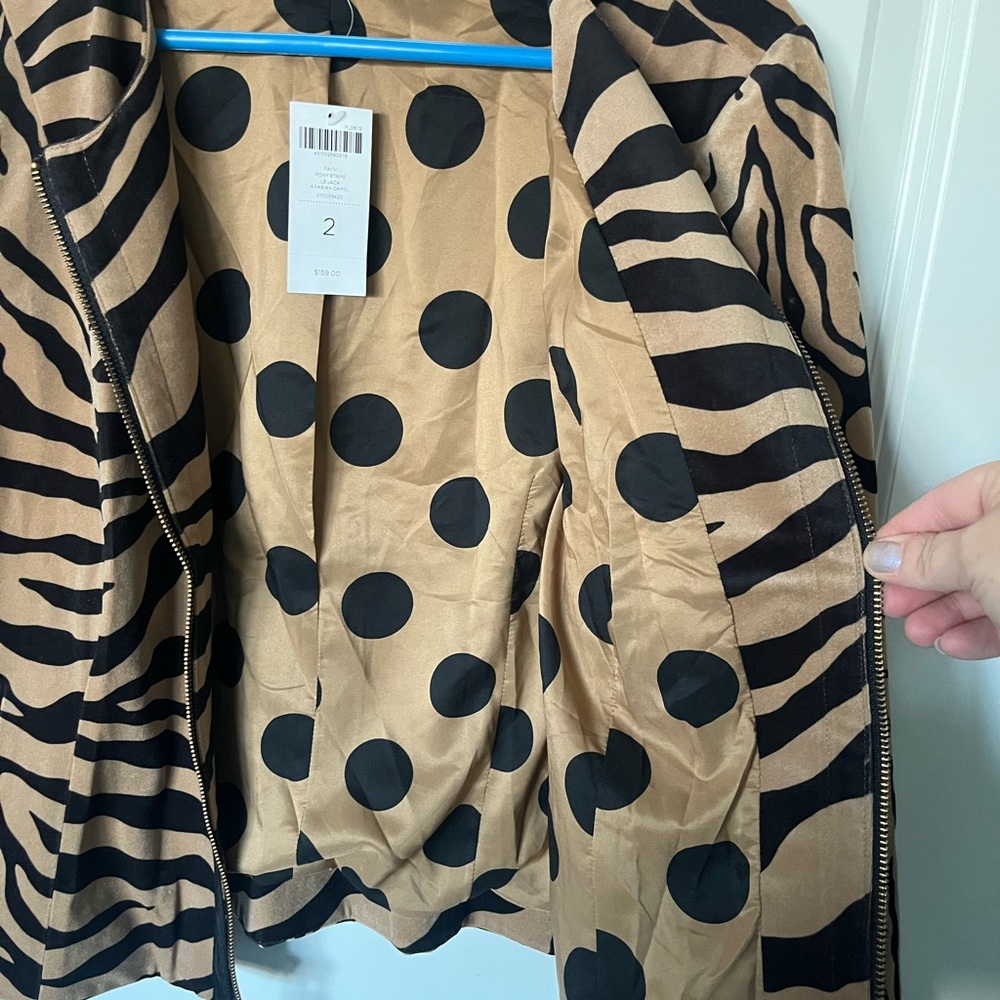 CHICO’S animal print blazer jacket NWT size 2 - Picture 5 of 6